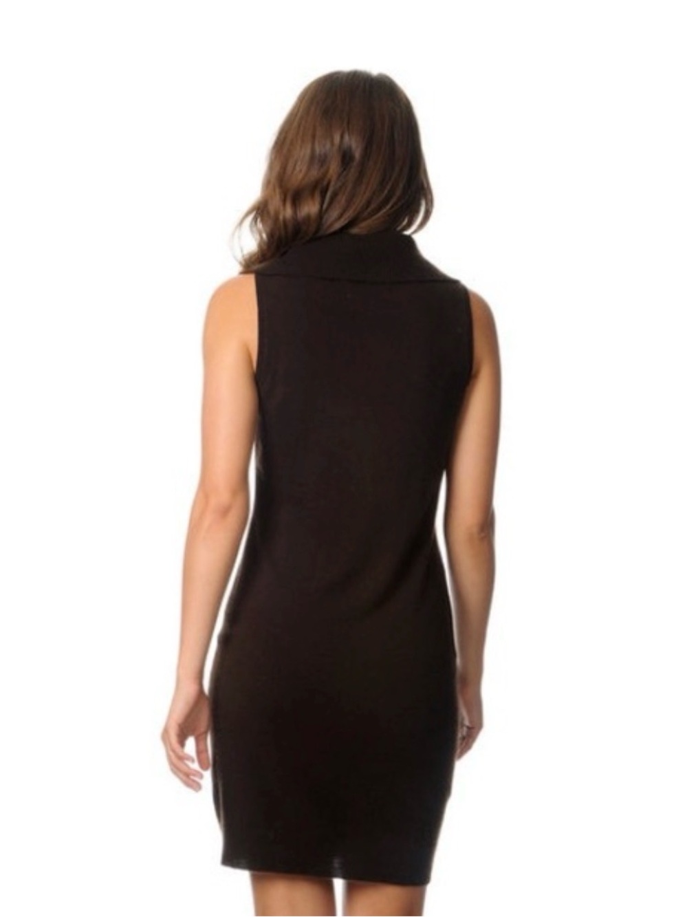 Hayden 100% Cashmere Sleeveless Turtleneck Sweater Dress Black XS - Picture 3 of 11